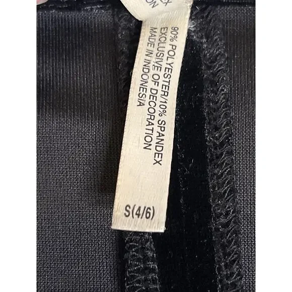 White Stag Black Velvet Embroidered Floral Collar Front Button Blazer Women's Sm - Picture 7 of 7